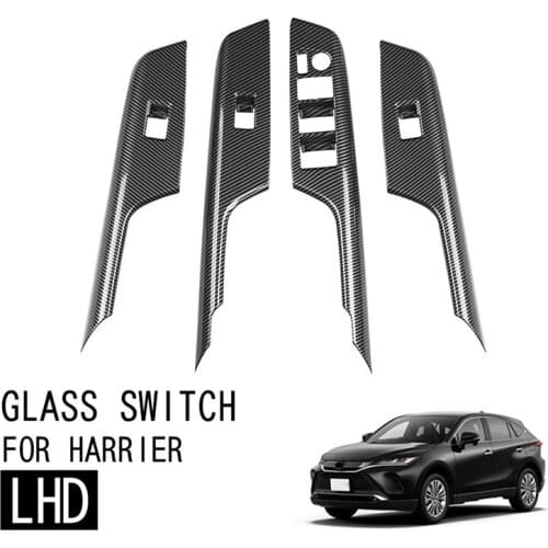 Car Window Glass Lift Panel Glass Window Lift Switch Decorative Cover for Toyota Harrier 2020 Hand Drive