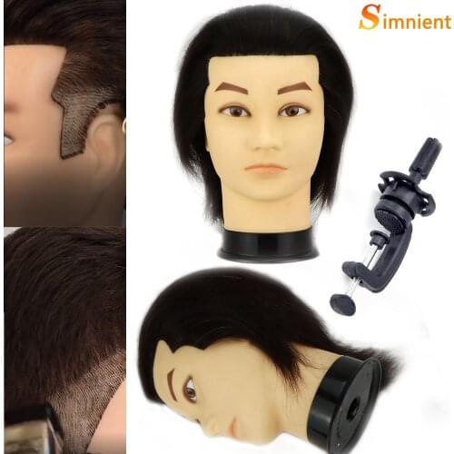 Human Hair Hairdresser Head Male Manequin For Wigs Tete A Professional Style Styling Natural Hair Mannequin Heads Hairdressers