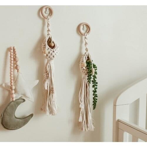 Handmade Macrame Plant Hanger Flower Pot Hanger for Wall Decoration Countyard Garden Hanging Plant
