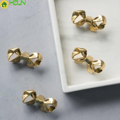 Handle Light Luxury Bowknot Brass Furniture Butterfly Knot Door Handles and Knobs for Kitchen Cabinet Drawer Pulls Home Decor
