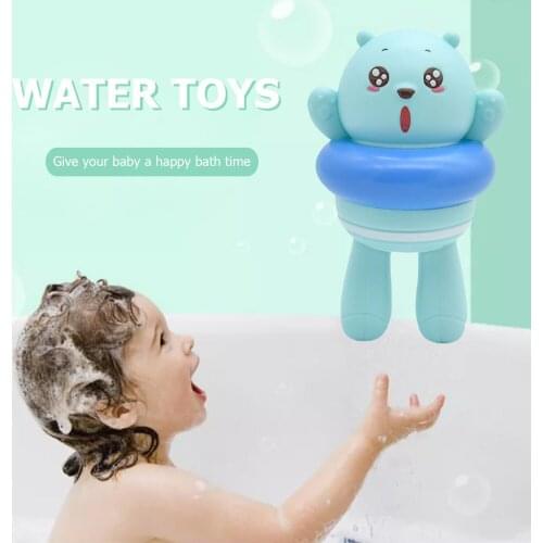 Cute Wind-up Bear Hippo Toys Bathroom Clockwork Floating Appease Toys Gifts Educational Learning Study Toy Gifts