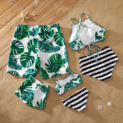 PatPat Breezy Palm Leaf Charm Family Matching Swimsuit
