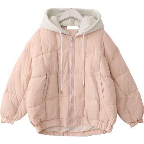 2021 Puff Padded Zipper With Hood Warm Outwear Quilted Women Jacket