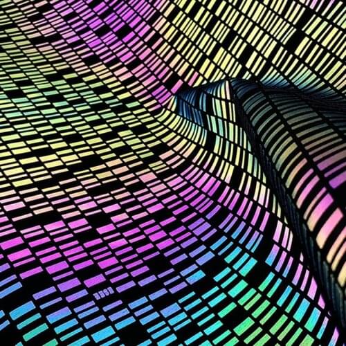 132cm*1yard New Designer Luminous Fabric By The Yard Reflective Fabric for DIY Clothing Decoration Christmas Fabric