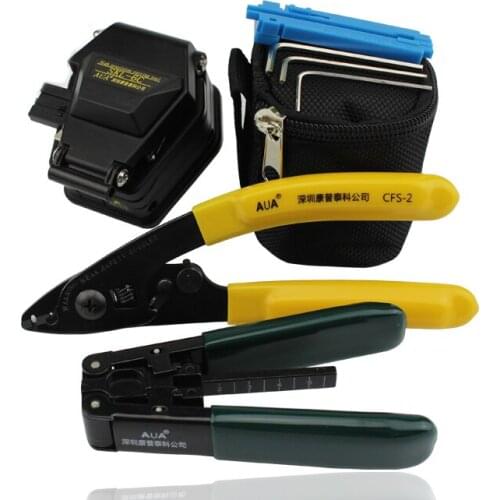 8 In 1 FTTH Fiber Optic Tool Kit with SKL-6C Fiber Cleaver and Double port Miller stripping + pliers Wire stripper Use Ftth Fttx