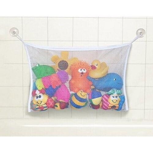 1pc 2 Size Childrens Utility Baby Bath Time Toy Storage Suction Bag Mesh Net Bathroom Organiser Water Toy Bag For Baby Kids