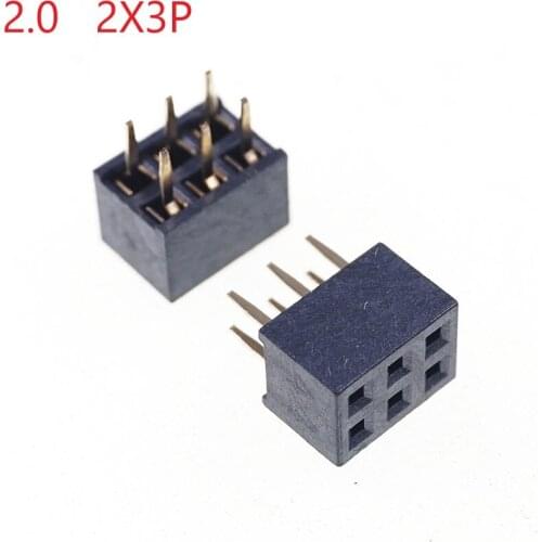1000pcs 2x3P 6 Pin 2.00 mm Female Header Pin Headers dual row Straight Through Hole Insulator height 4.30mm Rohs