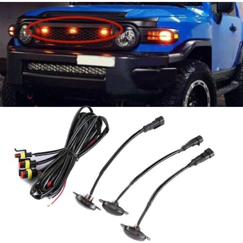 3pcs Newest Grille DRL Running Lights Luxury Vivid LED Light Raptor Style Grill Trim For Chevrolet Silverado 1500 16-21