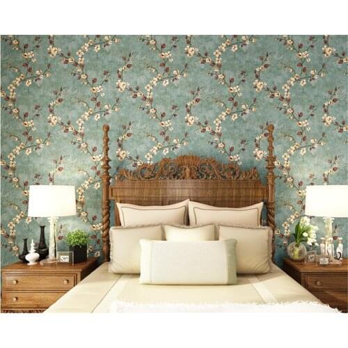 Beibehang American country nonwoven wall paper 3D three-dimensional vintage garden flower bedroom tv background 3d wallpaper