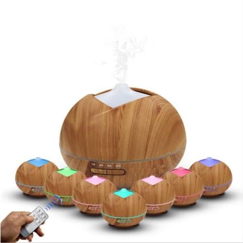 400ml Air Humidifier Wood Grain Ultrasonic Aroma Essential Oil Diffuser For Office Cool Mist Bedroom Living Room colorful light
