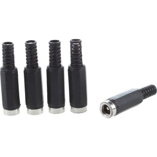 5 Pcs 2.1mm x 5.5mm Female DC Power Socket Jack Connector Adapter