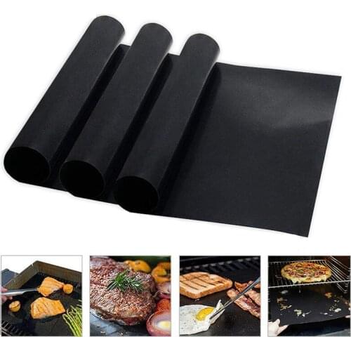 5pcs Reusable Non-Stick BBQ Grill Mat Pad Heat-resistant Baking Sheet Copper Grill Mat Pad Outdoor Picnic Cooking Oven Tools