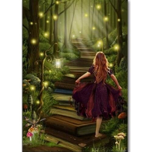 5D DIY Diamond Painting Full square/round"The time of the book" Embroidery Cross Stitch Rhinestone Mosaic Wall sticker LG2383