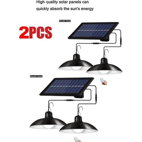 2pcs Retro Lampshade Solar Pendant Chandelier solar Garden Light Lamp Waterproof Outdoor Lighting Decoration Street Lights Secur