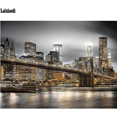 Full Square round drill 5D DIY Diamond embroidery New York city night Diamond Painting Cross Stitch Rhinestone Mosaic decoration
