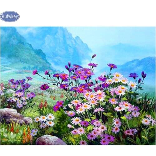 Diy diamond painting Flower scenery 3d picture cross stitch 3d diamond embroidery diamond mosaic home Decoration new year gift