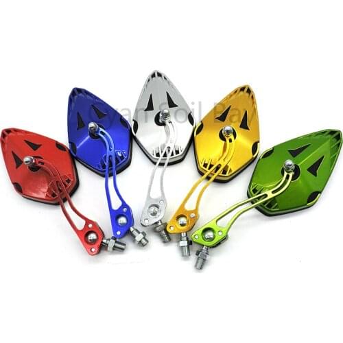 Aluminum 360 Degree Rotation Universal Motorcycle Rearview Mirrors Motorbike Scooter Moto Rear View Back Side Mirrors Blue Red