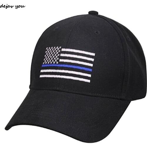 American Flag Thin Blue Line Flag Low Profile Tactical Hats For Police Law Enforcement Back The Blue Embroidered Cap