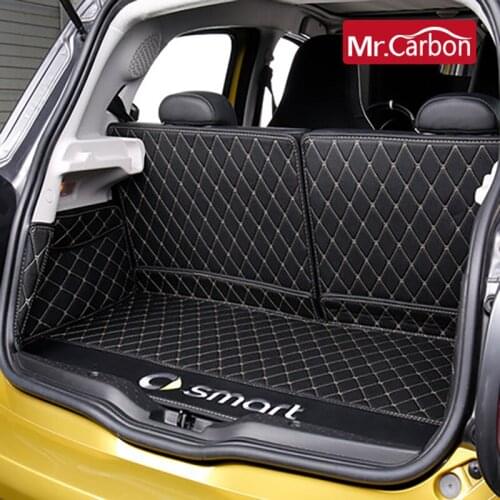 Car leather All inclusive Trunk Protection Mat Non-slip Mat For Smart 453 forfour Car Luggage Box Pad Styling Refit Accessories