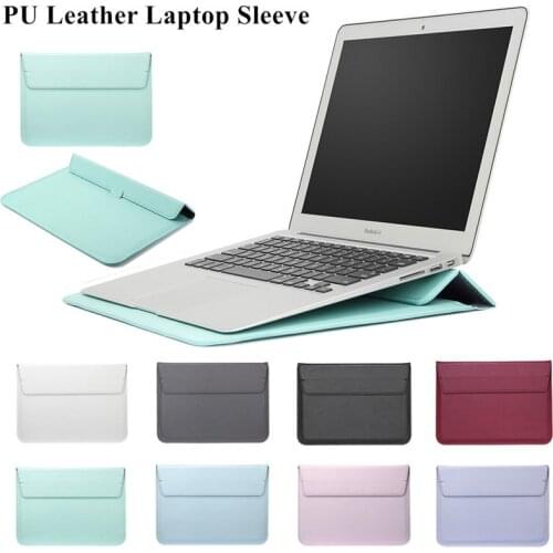 PU Leather Laptop Sleeve Stand Bag for Macbook Air Pro 13 M1 Chip 2020 A2338 A2337 Air Pro Retina 11 12 13 14 15 Inch Carry Case