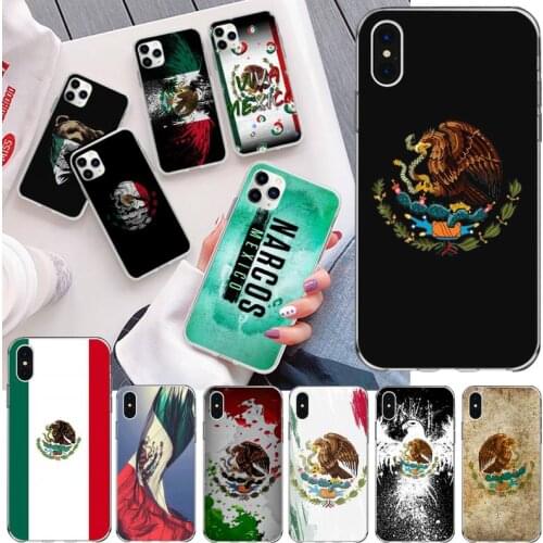 YJZFDYRM Mexican flag Shell Phone Case for iPhone 11 pro XS MAX 8 7 6 6S Plus X 5S SE 2020 XR cover