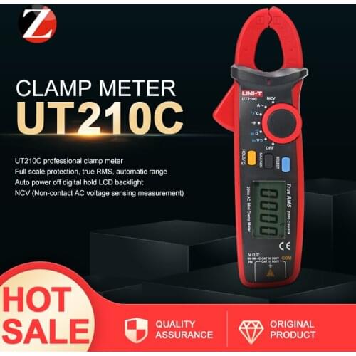 Digital Clamp Meter UNI-T UT210C True RMS Auto Range AC DC 200A Capacitance Temperature Frequency