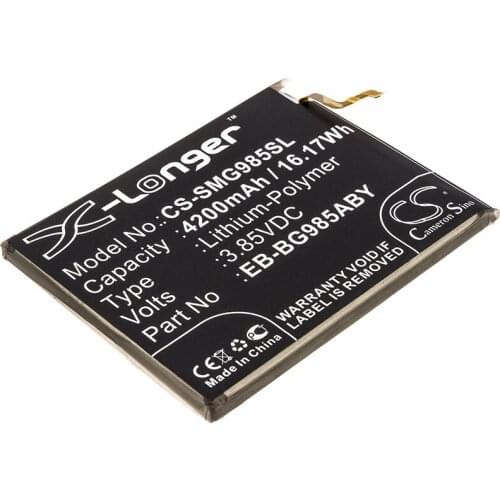 CS 4200mAh / 16.17Wh battery for Samsung Galaxy S20 Plus, SC-52A,SGH-N805,SM-G985F SM-G986B,SM-G985F/DS,SM-G986DS
