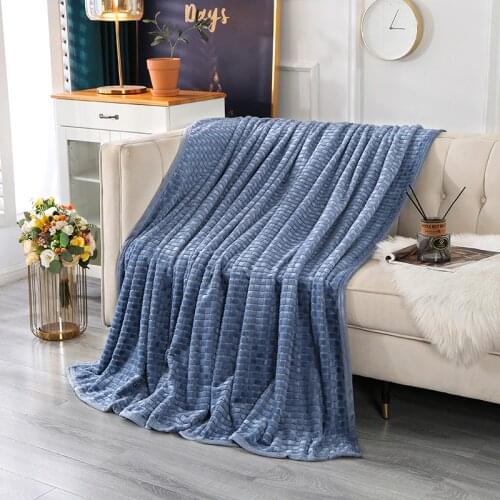Double Color Grid Winter Fleece Blanket AB Side Dot Blandets Blue Winered Throw Bed Sheet Cover Bedspread Home Textile 200*230cm