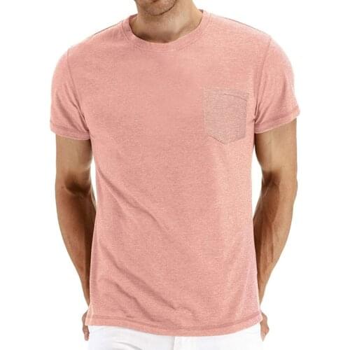 Mens Short Sleeve Round Neck Pure Color T-Shirt Summer Male Casual T Shirts Tee Breathable Comfortable Top Daily Commute Wear