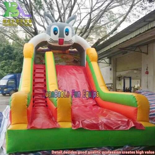 Custom Dual Lane Bouncy Castle Inflatable Slide Rabbit Slide Jumper For Kids