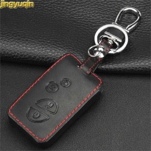 Jingyuqin 4 Buttons Leather Remote Key Case Cover for Lexus GX LX RX HYQ14ACX Smart Key Styling