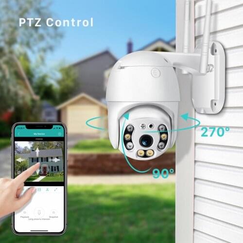 H.265 1080P Outdoor PTZ IP Camera CCTV Security Speed Dome Camera Surveillance WIFI Cloud Storage Night Vision Motion Detection
