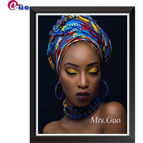 Full Drill Square/Round Diamond Paintings Modern art,African Turban Nude Woman Diamond Embroidery 5d Diy Artwork