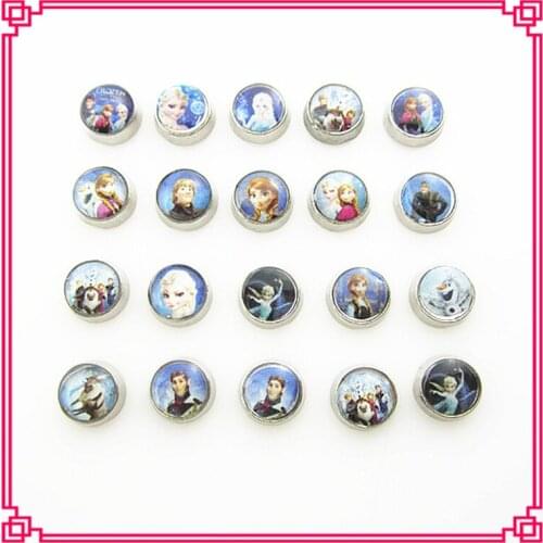 Hot selling 100pcs/lot Mix anna and elsa princess Floating Charms Living Glass Memory Floating Lockets Charm DIY Jewelry Charms