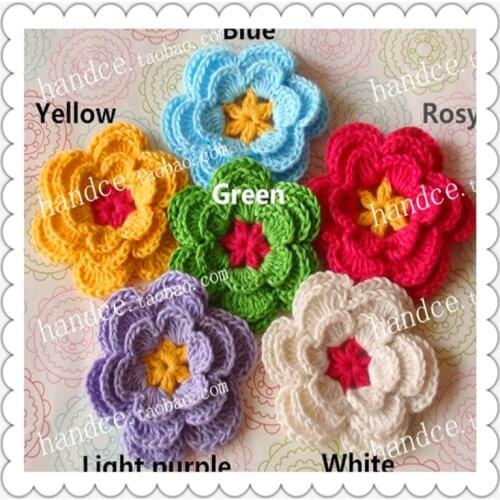 2016 fashion 4.8cm 30 pic/lot Guangzhou lace fabric mini fake flowers for wedding car decoration with colored stamens pompom