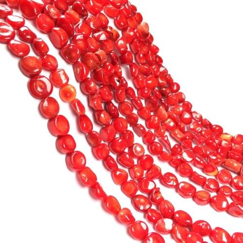 New Red Round Coral Bead for DIY Making Ladies DIY Bracelet Necklace Jewellery Bead Exquisite Gift Size 6x8mm