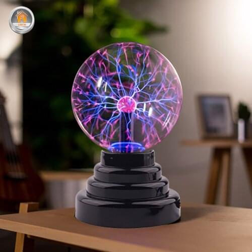 USB Plasma Ball Lamp Magic Novelty Lighting RGB Night Light Home Decoration Kids Gift Touch Sound Sensitive Flashing Ball