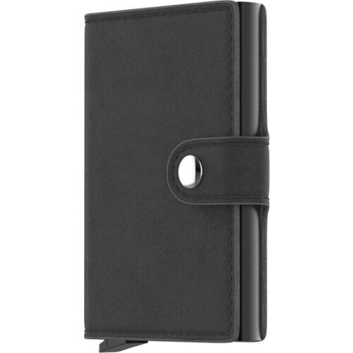 Simple card box, ultra-thin mini leather anti-theft brush, automatic pop-up large-capacity aluminum alloy card holder