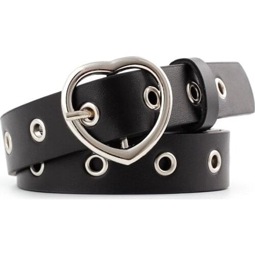 2020 Fashion Woman Belt Ladies Vintage Heart Buckle Pu Leather Belt Trouser Accessories Femme High Quality mens belt
