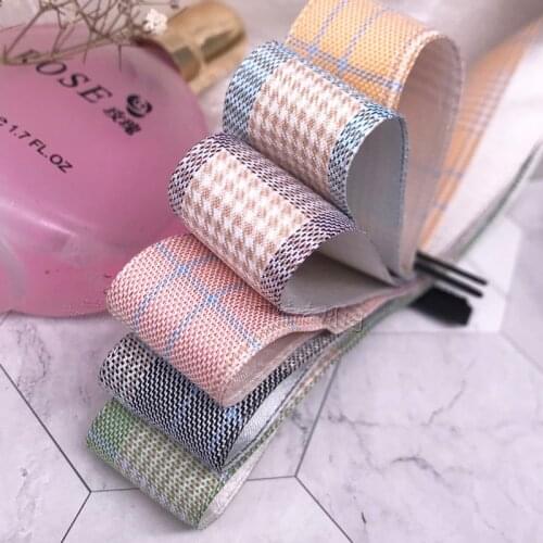 Kewgarden 25mm 38mm 1" 1.5" Plaid Ribbon DIY Hair Bow Corsage Accessories Handmade Tape Gift Packing Webbing 10 Yards
