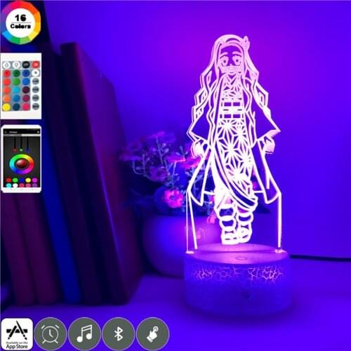 Anime 3D LED Nightlight Kamado Nezuko Figure Desk Lamp Night Light App Control Home Party Decor Child kids Friends Birthday Gift