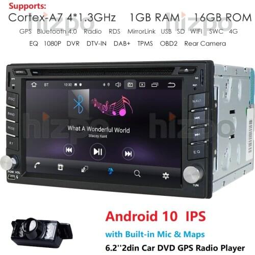 2 din android 10.0 car dvd for nissan qashqai x-trail almera juke universal car multimedia player gps navigation mirror link cam