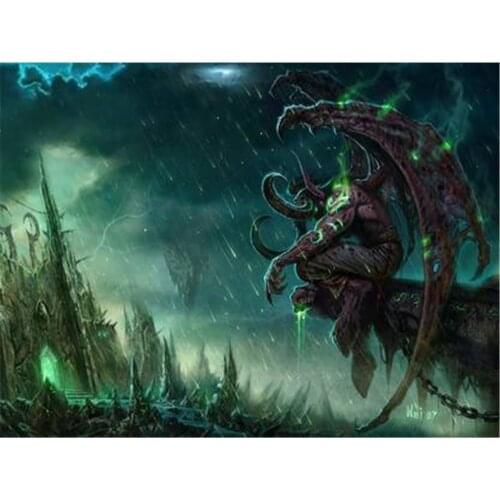 World Of Warcraft Pre-Printed 11CT Cross Stitch Embroidery Patterns DMC Threads Needlework Sewing Handmade Knitting Stamped