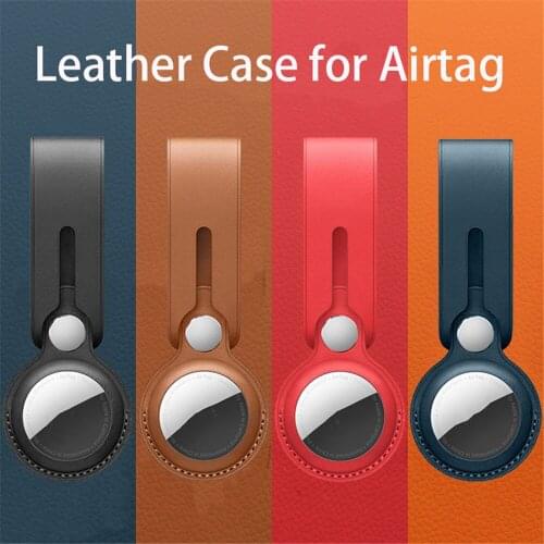 Soft Leather loop buckle Protective Airtag Case For Apple Airtags Cover Hangable Keychain Bag Locator Tracker Anti-lost shell