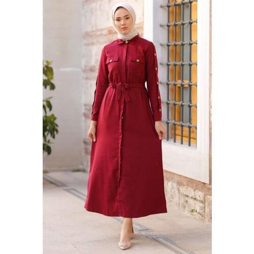 Women İslamic Clothing Sets Hot Sale Full Length Hijab Turkey Dress With Belt For Muslim Long Sleeve Abaya Hijab Stylish م
