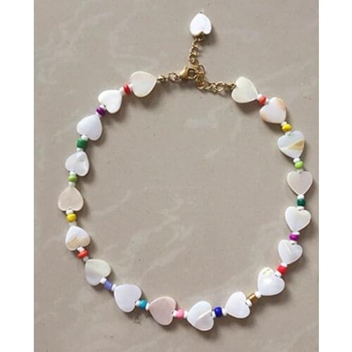 Fashion High Quality Beaded Necklace Natural Pearl Starfish Love Beads For Women Charm Choker Handmade Beach Jewelry 2020 summer