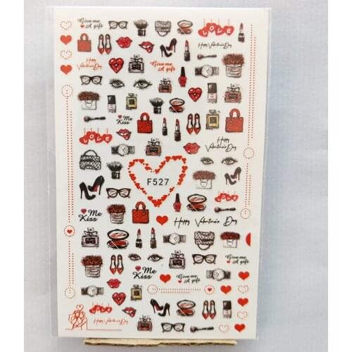 3D Nail Sticker Interesting Design Nail Foil Cosmetic Eye Love Heart Self-Adhesive Sticker for Manicure Nail Art Decoration