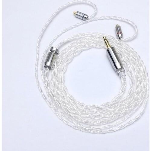 4 core Pure Silver earphone Upgrade Cable Balanced wire 2.5/3.5/4.4MM Plug With MMCX/2PIN/QDC/TFZ for TIN\TFZ Headsets