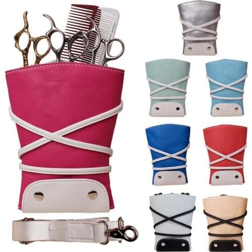 8 Color new Multifunction hair scissors leather case Waist Belt barber packet Salon Holster Pouch hairdressing scissors kit bag