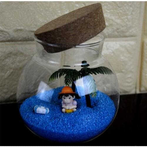 8sets/pack Diameter=10cm Cork Lid Glass Bottle Storage Tank Micro Landscape Terrarium Vase Home Decoration Friend Gift